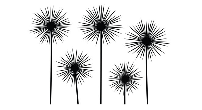 Black metal dandelion flowers