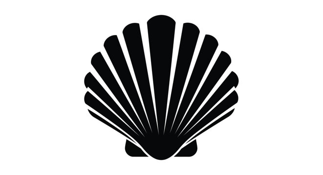 Black scallop shell icon