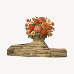 Obraz premium Floral sculpture with vibrant blooms