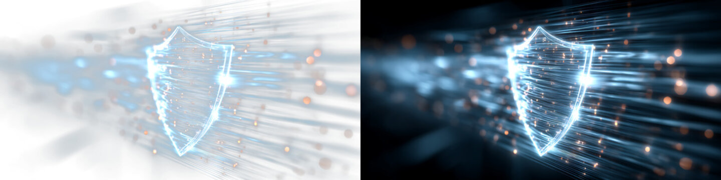 Secure technology background with glowing network shield PNG