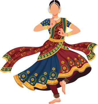 Indian Dancer in Traditional Bharatanatyam Sangeet