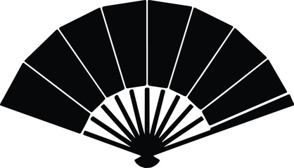 Silhouette vector illustration of traditional handheld japanese folding fan design © Thidul Islam