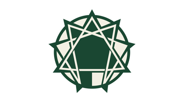 Enneagram symbol geometric abstract design.