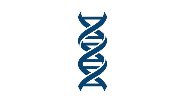 Blue DNA Double Helix Structure Isolated on White Background.