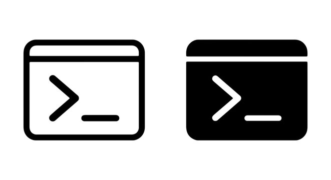 Command Line Interface Icons, Terminal Prompt Symbols, Computer Code Symbols, Digital Interface Icons