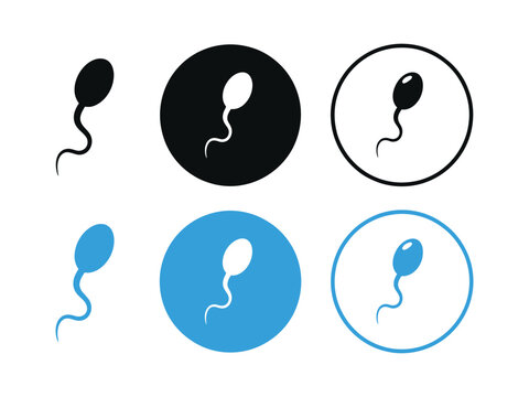 Sperm Cell icon set with Male Gamete Reproduction and Biology symbols for Medical, Fertility and Science illustration.
