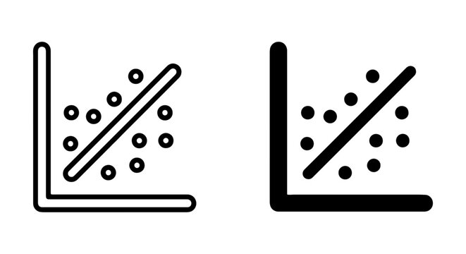 Scatter Plot Icons, Data Visualization, Correlation Analysis, Statistics Graphics