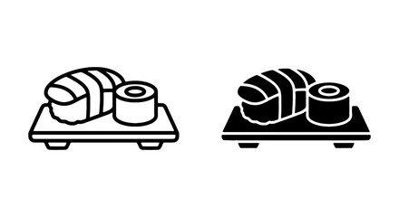 Sushi Icons, Japanese Food Vector Graphics, Asian Cuisine Symbols, Restaurant Menu Elements © Farzana