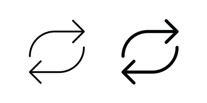 Arrows repeat icon editable. Vector pack in black