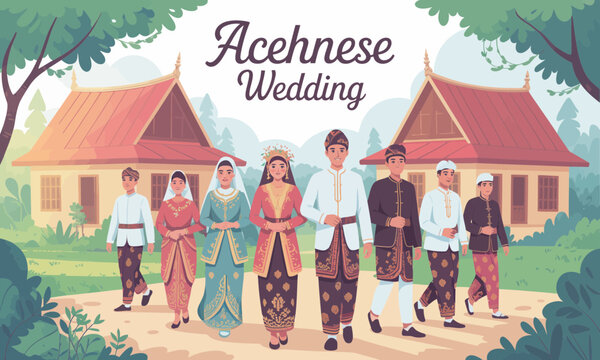 Traditional Acehnese wedding cultural celebration.