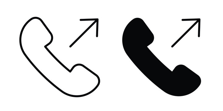 Call outgoing icon editable. Vector pack in black