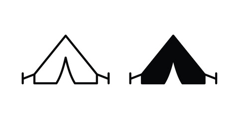 Camping icon editable. Vector pack in black © Annimo