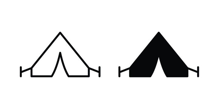 Camping icon editable. Vector pack in black