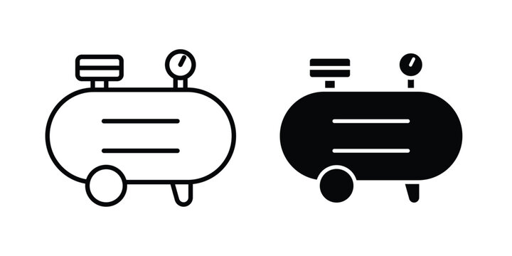 Compressor icon editable. Vector pack in black