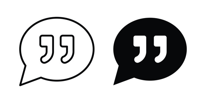 Comment quote icon editable. Vector pack in black