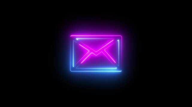 New Message Or Mail Motion. envelope icon in white screen. message alert,
