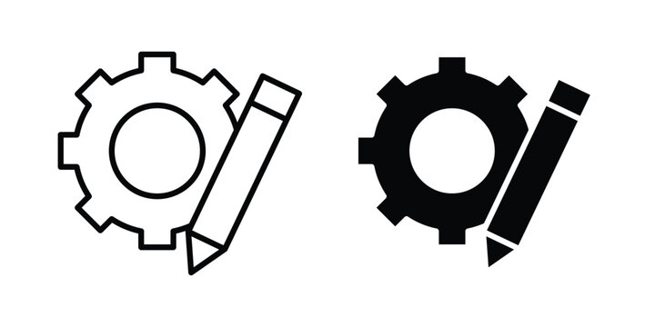 Customization icon editable. Vector pack in black
