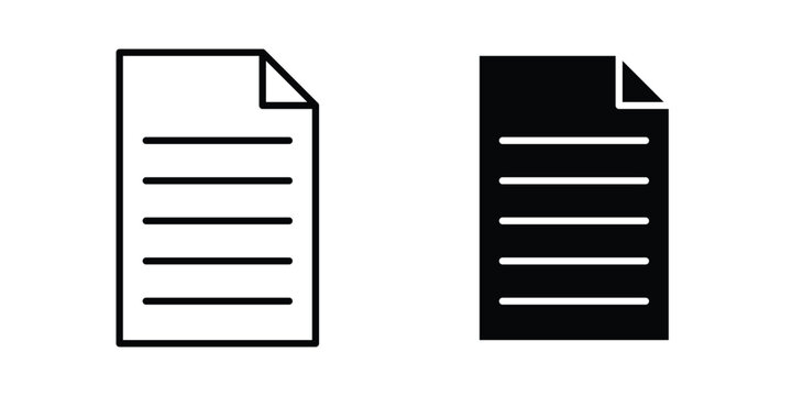 Document file icon editable. Vector pack in black
