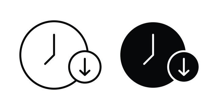 Down time icon editable. Vector pack in black