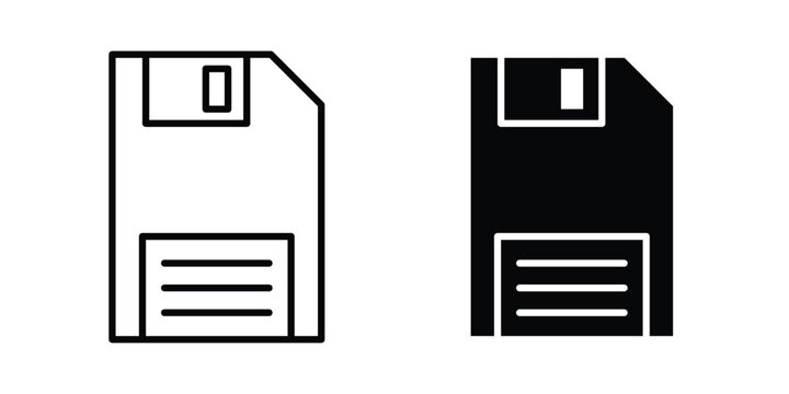 Floppy disk icon editable. Vector pack in black