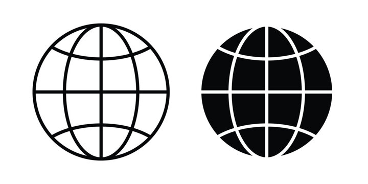 Globe icon editable. Vector pack in black