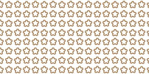 Fototapeta premium Seamless pattern of simple brown star outlines on a white background.