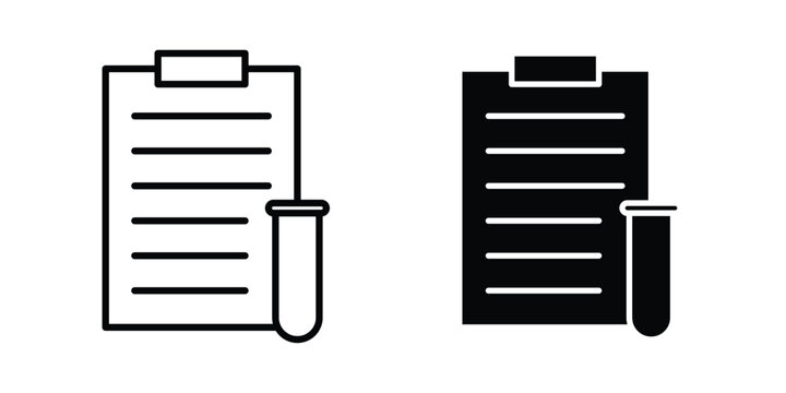 Lab report icon editable. Vector pack in black