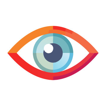 Stylized eye icon in flat design style