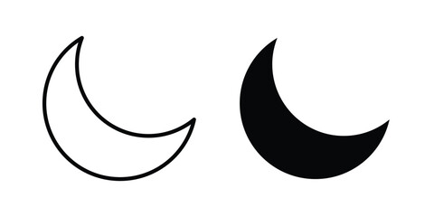 Moon icon editable. Vector pack in black © Annimo