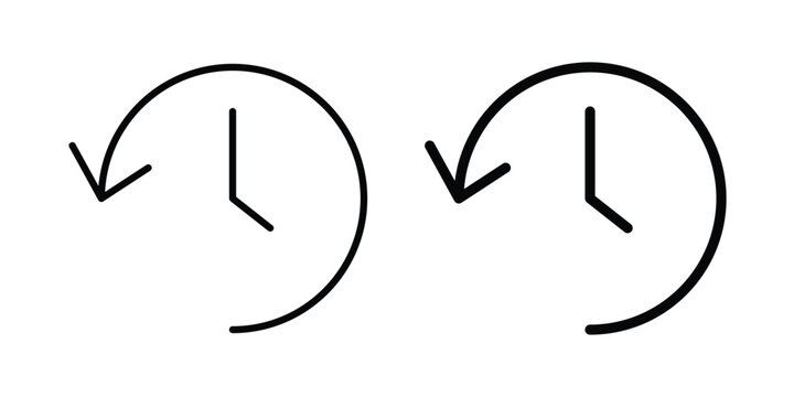 Past time icon editable. Vector pack in black