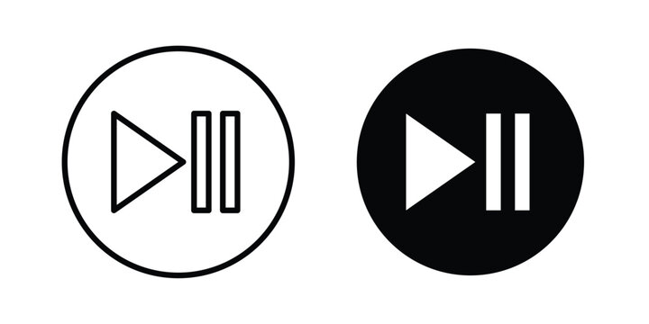 Play pause icon editable. Vector pack in black