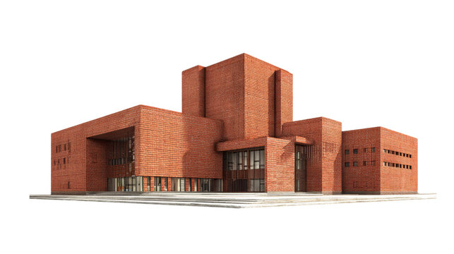 Modern Deconstructivist Brick Cultural Architecture Building Exterior