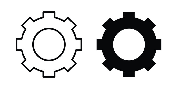 Settings icon editable. Vector pack in black