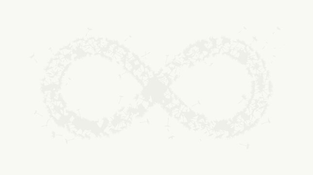 A delicate infinity symbol made of tiny flowers and leaves