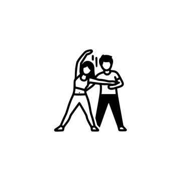 Dance partners performing a move