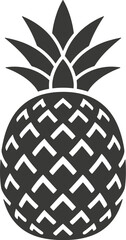 Obraz premium Dark grey silhouette of a pineapple with white details on a white background for design and decoration
