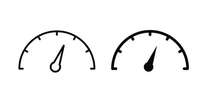 Tachometer icon editable. Vector pack in black