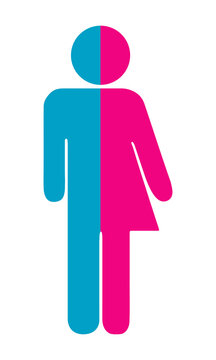 Gender equality icon, male and female figure symbol, diversity identity and inclusion concept