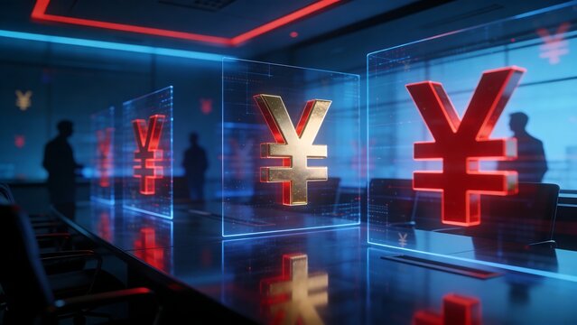 Generative AI visualizes digital currency exchange with futuristic elements