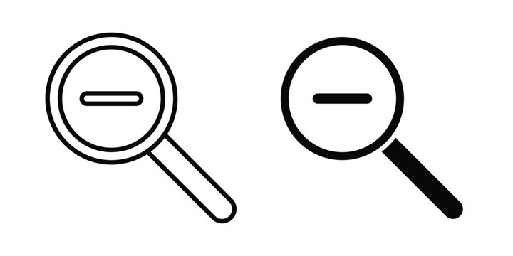 Zoom out icon editable. Vector pack in black