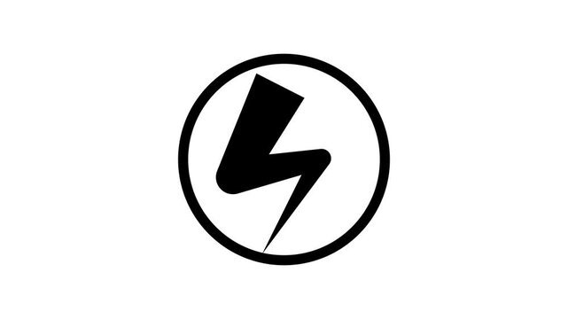 Fast power icon with lightning bolt symbolizing quick charging icon and high voltage electricity icon animation , charging icon .