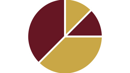 Fototapeta premium Maroon and Gold Pie Chart Graphic.