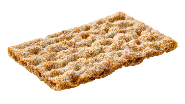 Crispy rectangular rye crispbread with textured surface
