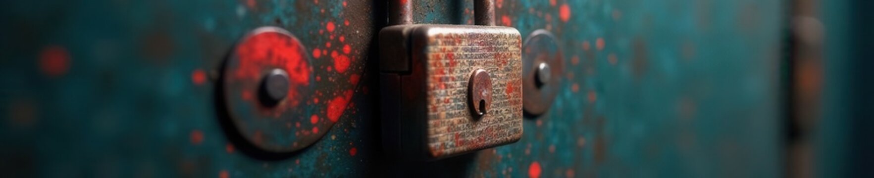 Close-up of locked metal briefcase, redacted documents visible through a crack , data, metal, code