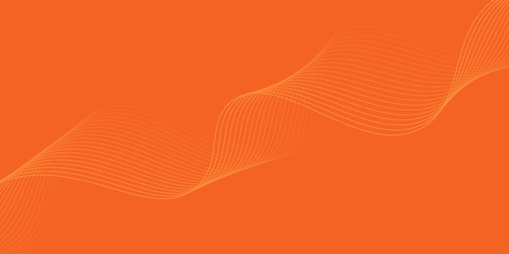 Abstract orange background with flowing wave lines. Glowing wavy lines. Shiny colorful moving lines design element. Modern dynamic wave pattern. Suit for website, poster, brochure, banner, flyer