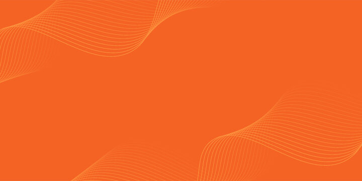 Abstract orange background with flowing wave lines. Glowing wavy lines. Shiny colorful moving lines design element. Modern dynamic wave pattern. Suit for website, poster, brochure, banner, flyer