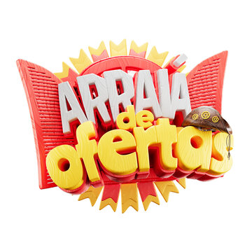 Arrai&aacute; De Ofertas Selo 3D PNG Transparente