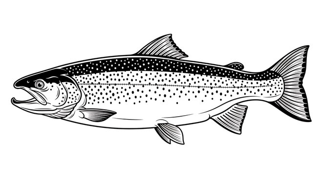 Brown trout fish swimming in water