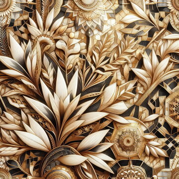 Premium Iboga Root Tribal Mosaic Background