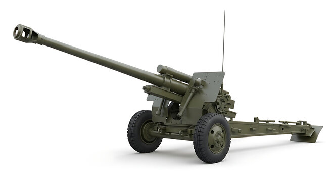 Old military field gun on display
